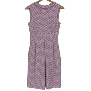 Closet. London pink & white tulip print sleeveless pleated skater dress, 6